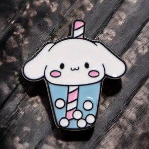Sanrio Cinnamoroll Enamel Pin White, Blue, Cute Dog Boba